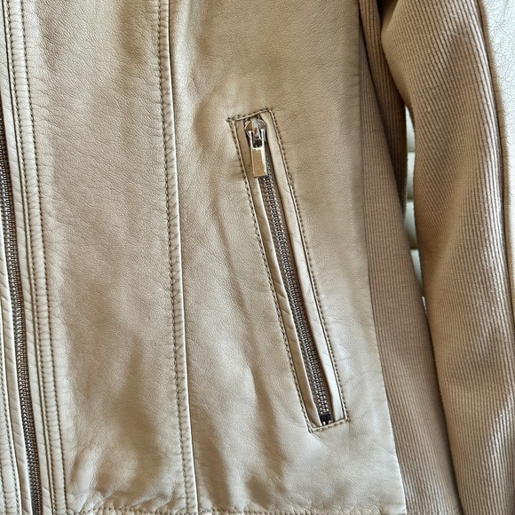 KENNETH COLE REACTION, NWOT, WOMENS IVORY COLOR, FAUX LEATHER JACKET. SIZE XXL - Picture 7 of 9